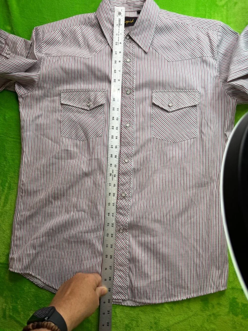 Vintage Liquid Western Pearl Snap Shirt Sz L Striped - Picture 6 of 7